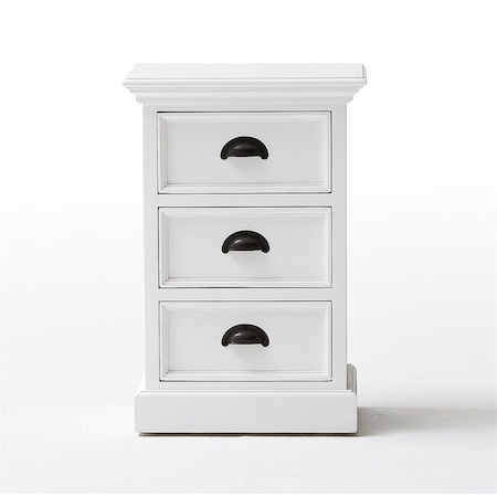 Betterbeds Halifax White Mahogany Nightstand, 3 Drawers BE2589474